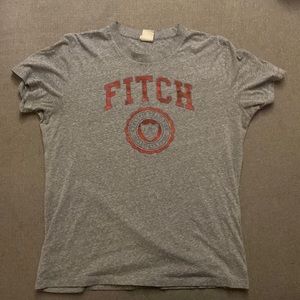 Abercrombie and Fitch Grey with Red Lettering MuscleBrand T-Shirt